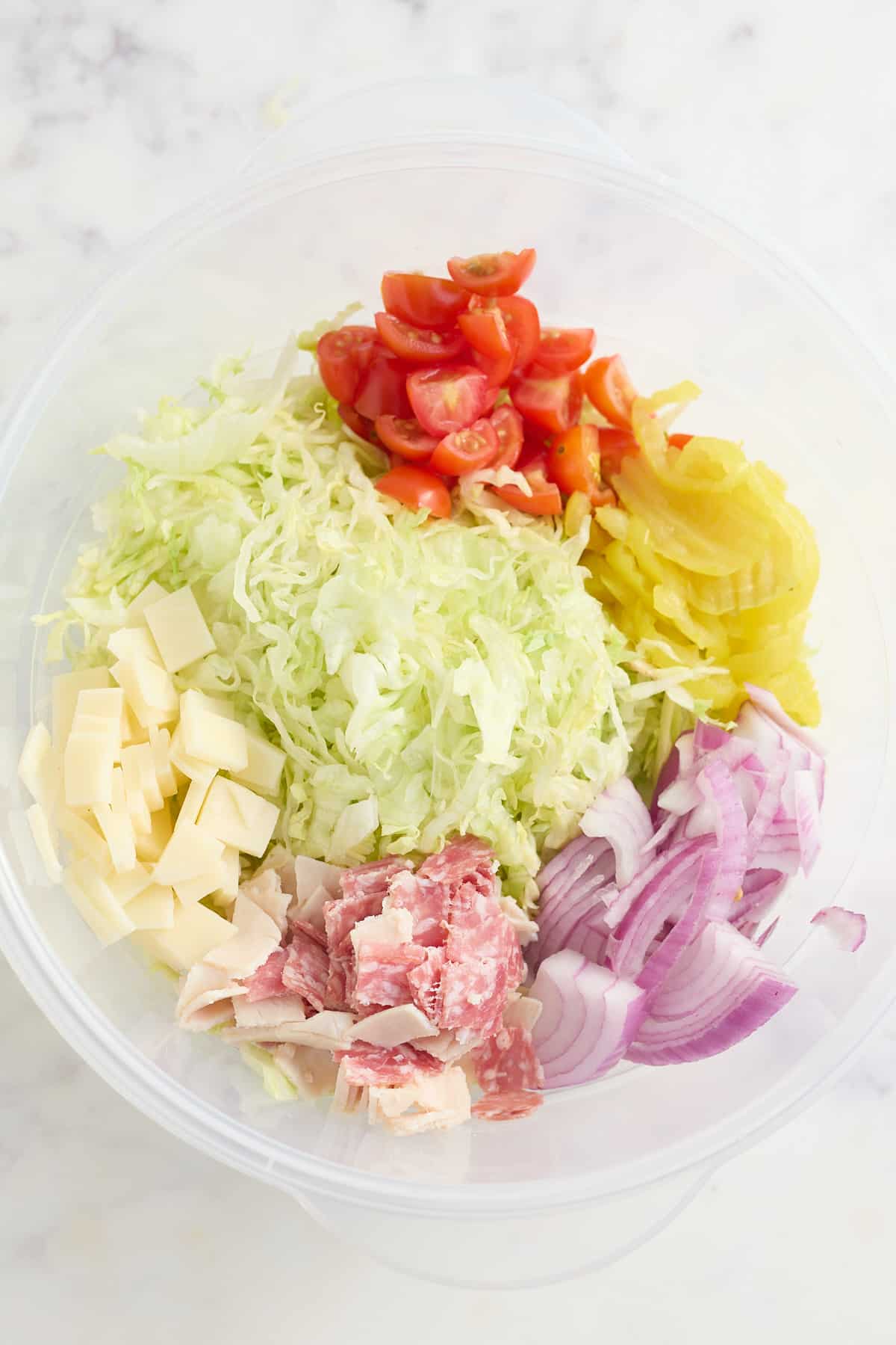salad base ingredients in bowl